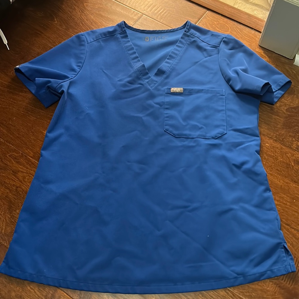 Figs womens scrub top royal blue